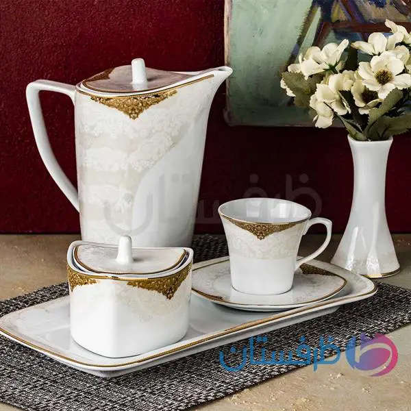 سرویس غذاخوری 12 نفره 105 پارچه چینی پردیس کاشان قالب پاریس سوناتا طلایی 2009B